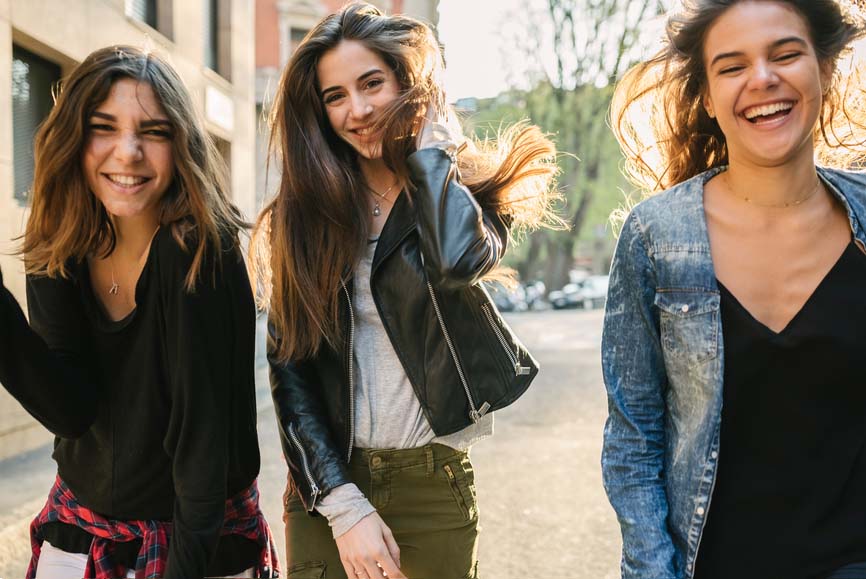 three young women